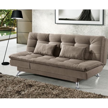 Sofa cama Rayssa com Chaise 188 cm Tecido Suede Bege 25037047