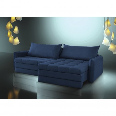 Sofa Bicama Retratil com Encosto Reclinavel Captiva 224 cm Tecido Veludo Azul 10307027