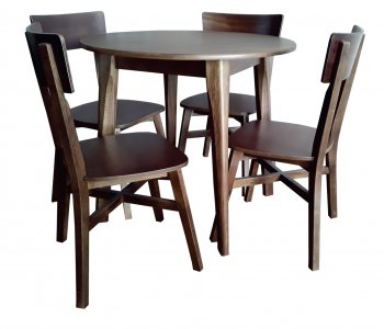 Mesa de Cozinha Belize 90 cm e 4 cadeiras Cor Pinhão 10623001-002