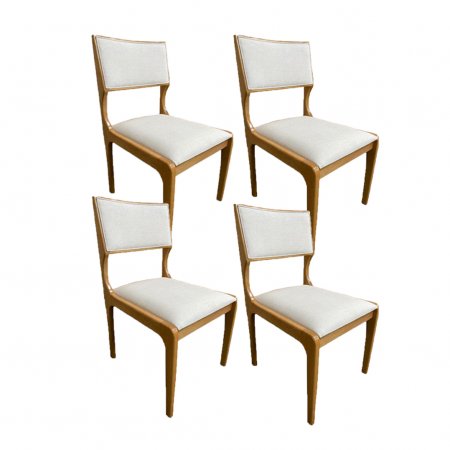 Conjunto de 4 Cadeiras Helena com Tecido Linho Bege Claro 10314527
